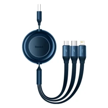 Кабель Baseus USB Cable to Micro USB/Lightning/Type-C Bright Mirror 2 Series 3.5A 1.1m Blue (CAMJ010003): Тип USB Cable - Lightning/microUSB/USB-C