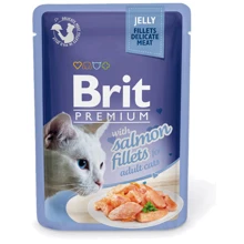 Влажный корм для кошек с филе лосося в желе Brit Premium Cat pouch 85 г (8595602518487): Тип паучи