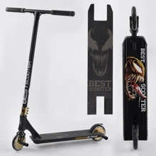 Самокат трюкових Best Scooter "SIMBIOTE" HIC-система, Пегі, алюмінієвий диск і дека Black / Gold (102307): Кількість коліс 2