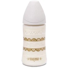 Пляшечка Suavinex Couture кругла соска 3-позиційна 270 мл сіра (304159): Матеріал пластик