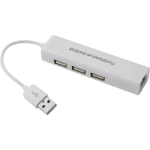 Адаптер Dynamode USB to 3xUSB 3.0 + RJ45 White: Колір білий