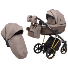 Коляска 2 в 1 Adamex Belissa Special Edidion (Gold) PS-526 коричневий - коричнева шкіра (перфорація): Тип коляски Универсальная коляска (2-в-1)
