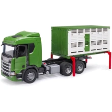 Автомобіль Bruder Scania Super 560R для перевезення тварин з коровою (03548): Виробник Bruder