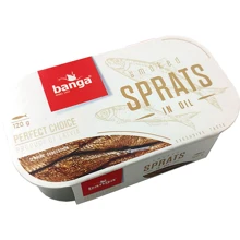 Шпроты BANGA в масле 120 г (4751017405017): Вес нетто 120 г