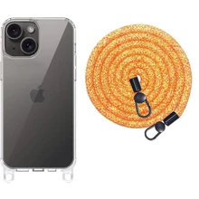 Чохол для iPhone Epic TPU Transparent with Straps Orange/White for iPhone 15: Колір оранжевый