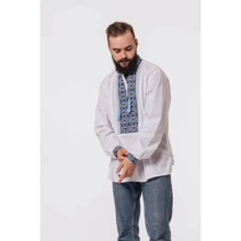 Вишиванка SVARGA Солодкі сні сині 44 (35) біла: undefined undefined