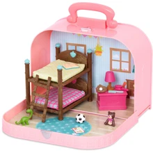 Игровой набор Li'l Woodzeez Кейс розовый (двухэтажная кровать) с аксессуарами (WZ6597Z): Производитель Li`l Woodzeez