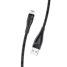 Кабель Usams USB Cable to microUSB Braided Data and Charging 2m Black (US-SJ396): Тип USB-C - microUSB