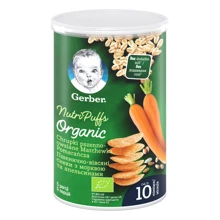 Пшенично-овсяные снеки Gerber Organic с морковью и апельсином 35 г (1627013): Тип Снеки