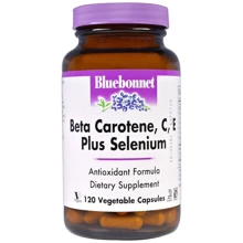 Bluebonnet Nutrition Beta Carotene, C, E Plus Selenium, 120 Vegetable Capsules (BLB0322): Форма випуску капсули