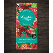 Чорний шоколад Chocolate and Love органічний з крихтами кави 55% какао 80 г (5060270121909): Вага, г 80