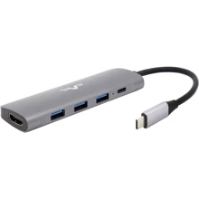 Адаптер Frime Adapter USB-C to 3xUSB3.0+PD+HDMI+ Space Gray (FH-5in1.312HP): Колір серый