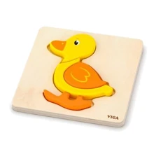 Дерев'яний міні-пазл Viga Toys Каченя (59929): Тип пазл