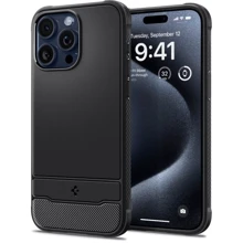 Чехол для iPhone Spigen Rugged Armor MagFit Matte Black (ACS06703) for iPhone 15 Pro: Цвет черный