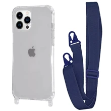Чехол для iPhone WAVE Clear Case with Strap Midnight Blue for iPhone 15 Pro: Цвет синий
