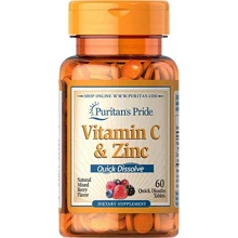 Puritan's Pride Quick Dissolve Vitamin C 60 mg with Zinc Mixed Berry-60 Tablets: Форма выпуска Таблетки