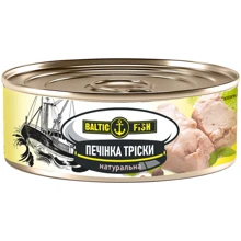 Печінка тріски Baltic Fish натуральна 230 г (4779026840674): Вага нетто 230 г