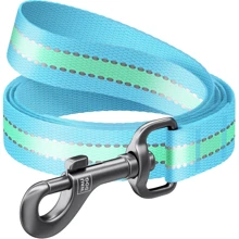 Поводок WAUDOG Nylon, светящийся 15 мм 122 см голубой (45662): Тип Поводок