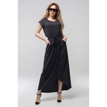 Платье FLFashion Asti ППА 2135 44-46 черное повседневное длинное макси: Состав Полиэстер, Вискоза