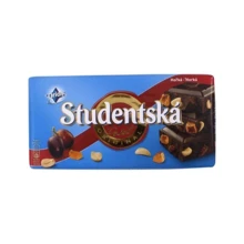 Шоколад Studentska чорний з родзинками 180 г (DL6425): Вага, г 180