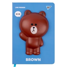 Блокнот-сквіш YES А5, 128 арк., лін. Line Friends. Brown (151802): Виробник YES