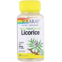 Solaray Organically Grown Licorice 450 mg Корень солодки 100 капсул: Форма выпуска Капсулы