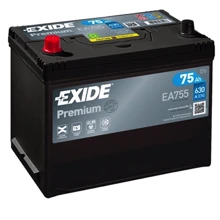 Exide Premium 6СТ-75 АЗІЯ (EA755): Ємність, Ач 75