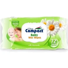 Дитячі вологі серветки Ultra Compact Ромашка 72 шт з клапаном: Виробник Ultra Compact