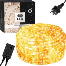 Гирлянда Springos Rope Lights дюралайт уличная 20 м 480 LED теплый белый (CL1204): Тип Линейная