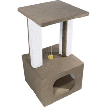 Когтеточка Lucky Pet домик Грот Люкс коричневая 33х33х64 см (555724): undefined undefined
