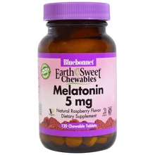 Bluebonnet Nutrition Melatonin, 5 mg, Natural Raspberry Flavor, 120 Chewable Tablets (BLB0997): Форма выпуска Таблетки жевательные