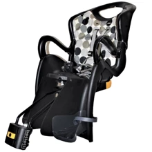 Сиденье заднее Bellelli Tiger Standart B-fix до 22кг, черное с бежевой подскадкой с серыми кругами: Производитель Bellelli