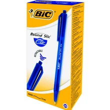 Набор шариковых ручек 20 шт автоматических BIC Round Stic Clic Синий, пишущий узел 1мм, толщина линии письма 0.4 мм Синий корпус (3086123379640): Тип Шариковые
