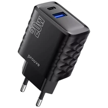 Зарядний пристрій Proove Wall Charger USB+USB-C Speed Surge 20W Black (WCSS20120001): Особливості Быстрая зарядка, Power Delivery (PD), USB-C