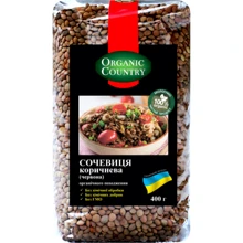 Чечевица коричневая ( красная ) органическая, Organic Country, 400 г (WT3205): Вес нетто 400 г