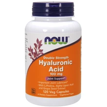 NOW Foods Hyaluronic Acid Double Strength 100 mg Veg Capsules 120 VCAPS Гіалуронова кислота: Тип Гіалуронова кислота