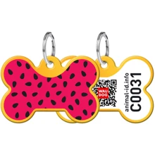 Адреснік WAUDOG Smart ID з QR-паспортом, малюнок "Кавун", кістка, 31х21 мм, золото (0631-0049-17): Виробник WAUDOG