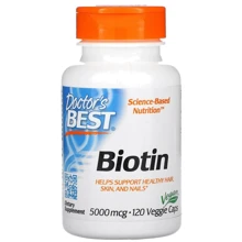Doctor's Best Biotin 5000 mcg Биотин (B7) 120 вегетарианских капсул: Форма выпуска Капсулы