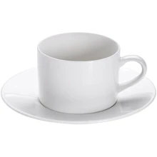Чашка Maxwell & Williams для чаю з блюдцем White Basics Round порцелянова 225 мл (P080): Тип Чашка c блюдцем