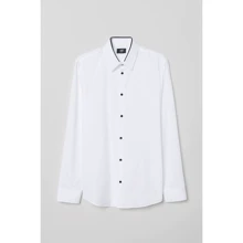 Сорочка H & M 6735398 46 біла з довгим рукавом: Длина рукава Довгий