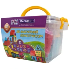 Магнитный конструктор Магнікон, 84 деталей Plastic box (MK-84): Количество деталей, шт. 84