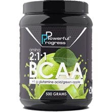 Аминокислота для спорта Powerful Progress BCAA 2:1:1 + Glutamine 500 g /50 servings/ Apple: Вкус Яблоко