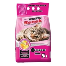 Бентонитовый наполнитель Super Benek Compact Line Citrus с ароматом цитрусовой свежести 5 л (5905397018605): Вид Глиняный
