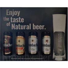 Подарочный набор пива Krombacher в ассортименте 4х0.33 л + бокал 0.33 л (4008287038033): Объем, л 1.32