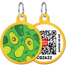 Адреснік WAUDOG Smart ID з QR-паспортом, малюнок "Авокадо", коло, 25 мм, золото (0625-0048-17): Виробник WAUDOG