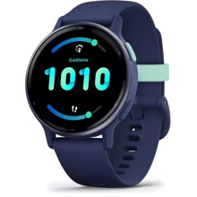 Смарт-часы Garmin Vivoactive 5 Metallic Navy Aluminium Bezel with Navy Case and Silicone Band (010-02862-12): Дисплей 1.2" AMOLED (390x390) / Corning Gorilla Glass 3