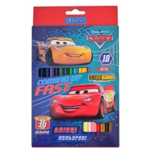 Карандаши двухцветные 1 Вересня 18/36 цветов Cars (290562): Тип Цветные