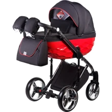 Коляска 2 в 1 Adamex Chantal Polar (Graphite) C3 черный с красным (622724): Тип коляски универсальная коляска (2-в-1)