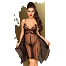 Бэби-долл с ажурным браллетом и ассиметричным подолом Penthouse - Naughty Doll Blue M/L: Для кого Для женщин