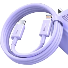 Кабель Baseus Cable USB-C to Lightning Superior Series Fast Charging Data 20W 1m Purple (CAYS001505): Тип USB-C - Lightning